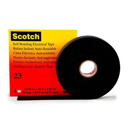 3M™ 7000007286  Scotch® Premium-Grade Splicing Tape, 20 ft L x 3/4 in W, 30 mil THK, Rubber, Rubber Resin Adhesive, Rubber Backing, Black