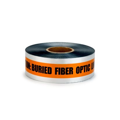 3M™ 7000133191 Scotch® 400 Detectable Buried Barricade Tape, Orange, 1000 ft Roll L x 3 in W, CAUTION BURIED FIBER OPTIC LINE BELOW Legend, Aluminum Foil