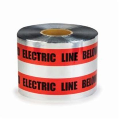 3M™ 7000133192  Scotch® 400 Detectable Buried Barricade Tape, Red, 1000 ft Roll L x 6 in W, CAUTION BURIED ELECTRIC LINE BELOW Legend, Aluminum Foil