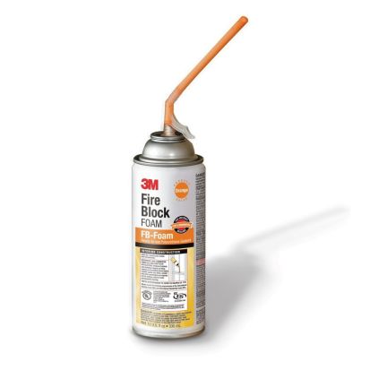 3M™ 7100006734  Ready-To-Use Fire Block Foam, Aerosol Can Container, Composition: Polyol Blend, 4,4' Diphenylmethane diisocyanate (MDI), Dimethyl Ether, Isobutane, Polymethylene Polyphenylene Isocyanate, Propane, Orange, 240 deg F, 165 g/L VOC