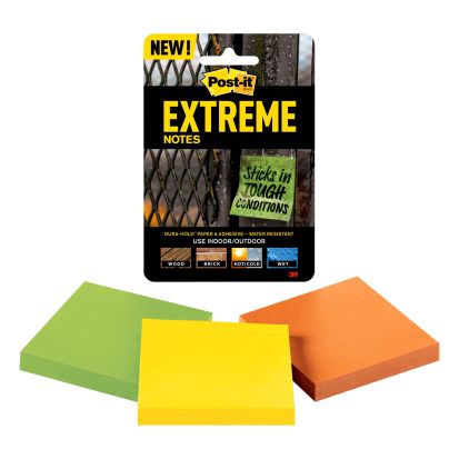 3M™ 7100154146 EXTREME NOTES, 3INX3IN, 3 PADS, MIX COLORS, ON BACK CARD IN PRINTED TRAY