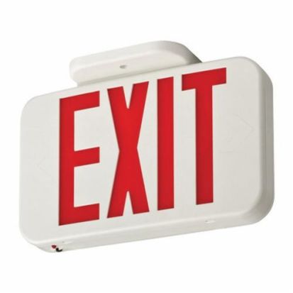 Acuity Brands Lithonia Lighting® EXR LED EL M6 Single Face Emergency Exit Sign, LED-Static Lamp, 120/277 VAC, White Housing, EXIT Legend