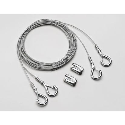 Acuity Brands Lithonia Lighting® IBAC120 M20 Adjustable Aircraft Cable Hanging Kit with Hook, 10 ft L, For Use With Fluorescent High Bay Light Fixture