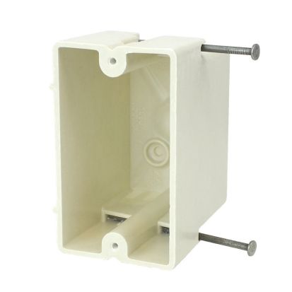 Allied Moulded FiberglassBOX™ 1096-N Electrical Box, Fiberglass Reinforced Polyester BMC, 18 cu-in, 1 Gang, 2 Outlets, 4 Knockouts, 3-13/16 in H x 2-1/4 in W x 3 in D