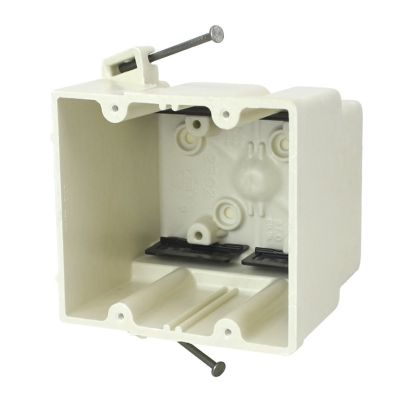 Allied Moulded FiberglassBOX™ 2302-NK Electrical Box, Fiberglass Reinforced Polyester BMC, 37 cu-in, 2 Gangs, 4 Outlets, 8 Knockouts, 3-3/4 in H x 4 in W x 3-7/16 in D