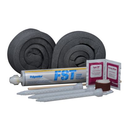 American Polywater® FST™ FST-250KIT1 Single Foam Duct Sealant Kit, 8.5 oz Tube, Brown Liquid/Tan Foam, Foam Base