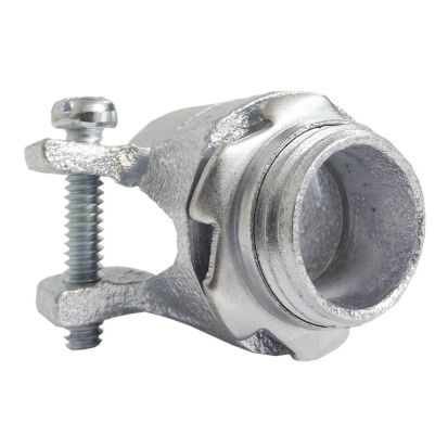 Emerson Electric Appleton® 7481V Straight Conduit Connector With Locknut, 1/2 in Trade, 0.59 to 0.94 in Cable Openings, For Use With Armored/FMC Cable, Malleable Iron, Zinc Electroplated