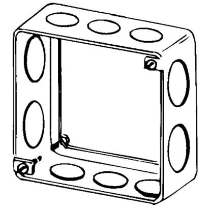 Emerson Electric Appleton® ETP™ 4SES Combo Drawn Square Box Extension Ring With Knockouts, 2 Gangs, 4 In L X 4 In W X 1-1/2 In D, Steel