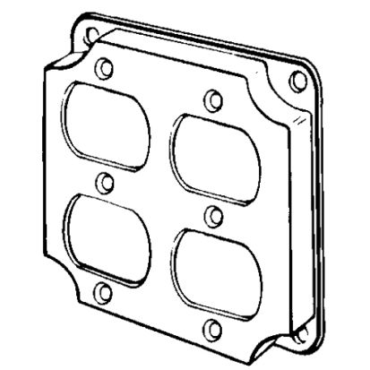 Emerson Electric Appozgcomm® ETP™ 8371N Raised Square Box Cover, 4 In L X 4 In W X 1/2 In D, Duplex Receptacle Cover, Steel
