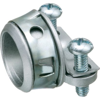 Arlington SNAP-TITE® 841ST Round Cable Connector With Spring Steel Clip, 3/8 in Trade, 0.3 to 0.78 in Cable Openings, Die Cast Zinc