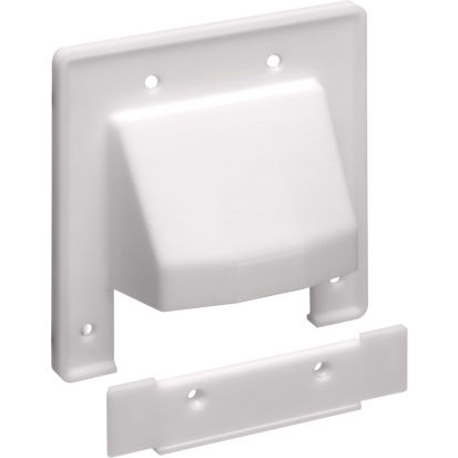 Arlington Scoop™ CER2 CE Series 2-Gang 2-Piece Low Voltage Reversible Cable Entrance Plate, For Use With Existing Cable, Plastic