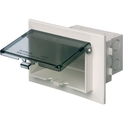 Arlington InBox™ DBHB1C DB Series 1-Piece Low Profile Recessed Electrical Box, Plastic, 22 cu-in Capacity, 1 Gang, 1 Outlet, 4.934 in L x 7.186 in W x 5.159 in D