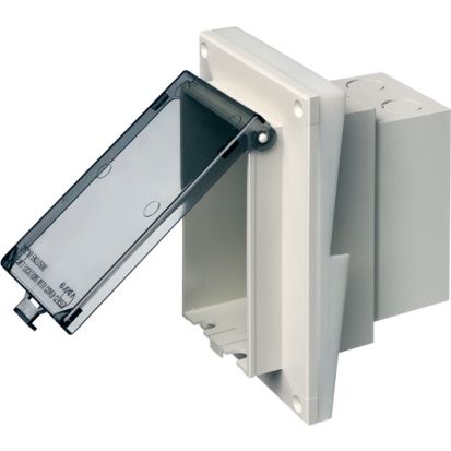 Arlington InBox™ DBVR131C DB Series 1-Piece Low Profile Electrical Box, Plastic, 22 cu-in Capacity, 1 Gang, 1 Outlet, 7.186 in L x 4.934 in W x 5.16 in D