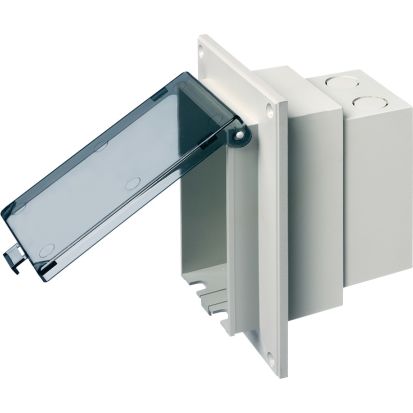 Arlington InBox™ DBVR1C 1-Piece Low Profile Electrical Box, Plastic, 22 cu-in Capacity, 1 Gangs, 1 Outlets, 7.186 in L x 4.934 in W x 5.16 in D