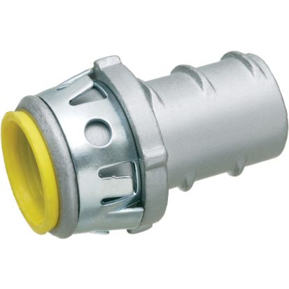 Arlington SNAP-TITE® GF50AST Screw-In Connector With Insulated Throat, Spring Steel Clip, 1/2 in Trade, For Use With Aluminum/Steel AC/MC/Flexible Metal Conduit, Die Cast Zinc