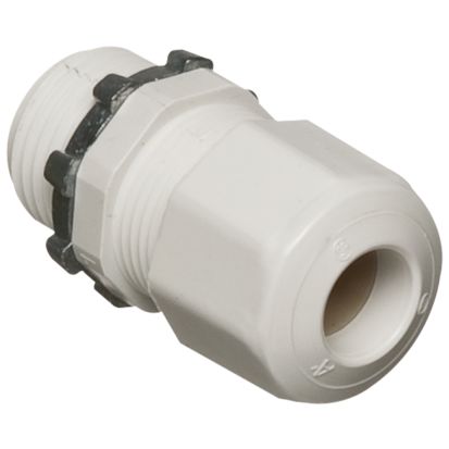 Arlington Colorgrip® LPCG50W Low Profile Oiltight Strain Relief Cord Connector With Sealing Ring, Locknut, 1/2 in Trade, 0.2 to 0.472 in Cable Openings, Nylon/Zinc