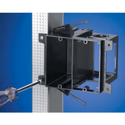 Arlington LVD2 Low Voltage Power Box, Plastic, 20 cu-in Capacity, 2 Gangs, 2 Knockouts, 5 in L x 5.36 in W x 3.44 in H
