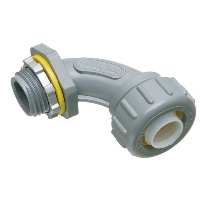 Arlington NMLT9075 Form B Liquidtight Conduit Connector, 3/4 in Trade, 90 deg, UV-Rated Plastic