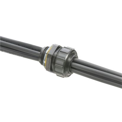 Arlington NMPV75 Straight Cord Grip, 3/4 in Trade, 0.225 to 0.255 in Cable Openings, Die Cast Zinc/Plastic/Polyethylene