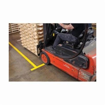 Brady ToughStripe 104372 Non-Reflective Floor Marking Tape, 100 ft L 4 in W, Yellow, B-514 Polyester, Rubber Based Adhesive Mount