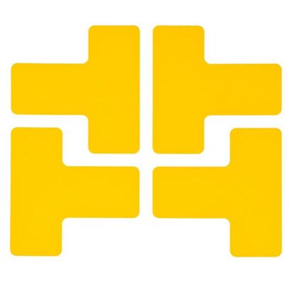 Brady ToughStripe 104439 Non-Reflective T-Shape Overlaminate Floor Corner Mark, 5 in L x 2 in W, Yellow, B-514 Polyester