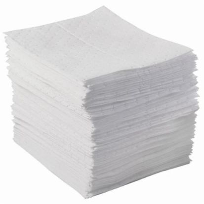 Brady SPC® BASIC® BPO100 Heavyweight Perforated Absorbent Pad, 17 in L x 15 in W x 1 ply THK, 20.5 gal Absorption, Meltblown Polypropylene