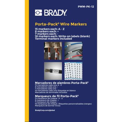 Brady® PWM-PK-12 Repositionable Wire Marker Label Book, B-500 Vinyl Cloth