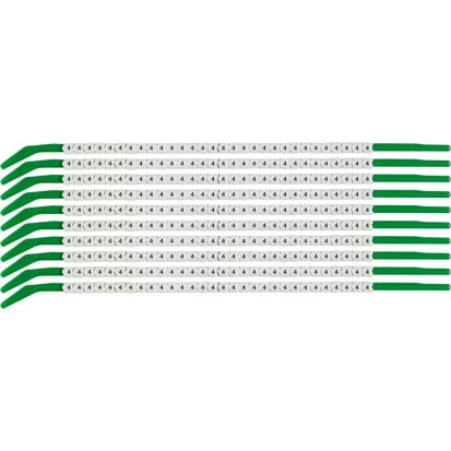 Brady® ClipSleeve™ SCN09-4 Pre-Printed Wire Marker, 0.098 to 0.11 in Wire, 4, Black, White Marker, Nylon