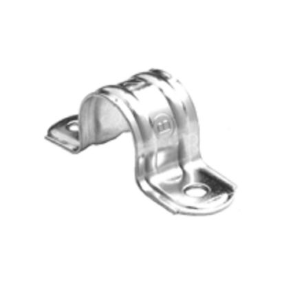 Bridgeport® 1922 2-Hole Pipe Strap, 1 in, For Use With EMT Conduit, Steel, Electro-Plated Zinc