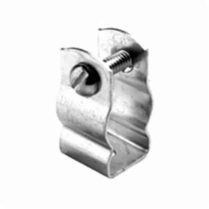 Bridgeport® 2100 Conduit Hanger With 2-Way Slotted/Phillips Bolt with Integral Threads, #0, For Use With 3/8 in, 1/2 in Rigid and 1/2 in EMT Conduit, Steel, Electro-Plated Zinc