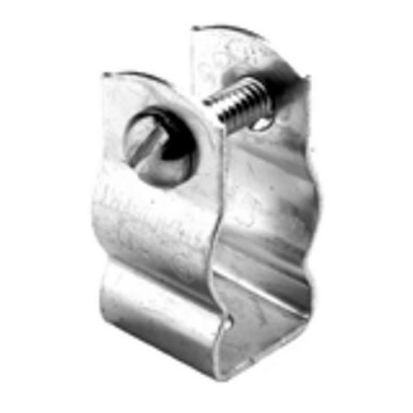 Bridgeport® 2110 Conduit Hanger With 2-Way Slotted/Phillips Bolt with Integral Threads, #1, For Use With 3/4 in Rigid and EMT Conduit, Steel, Electro-Plated Zinc
