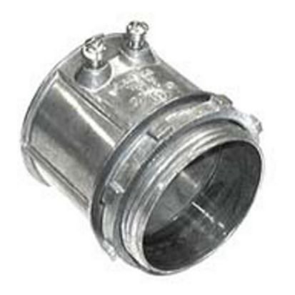 Bridgeport® 237-DC2 Non-Insulated Set Screw Connector, 3 in Trade, For Use With EMT Conduit, Die Cast Zinc, Ball Burnished/Mirror Smooth