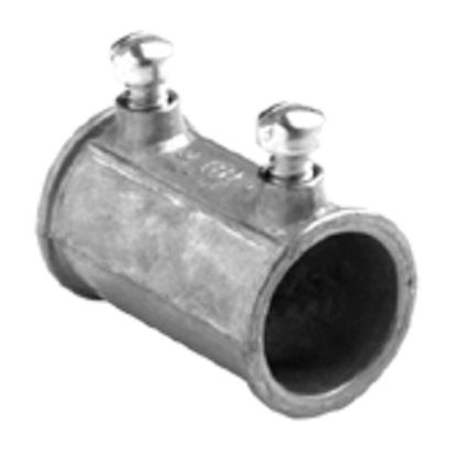 Bridgeport® 241-DC Set Screw Conduit Coupling, 3/4 in, For Use With EMT Conduit, Die Cast Zinc, Ball Burnished/Mirror Smooth