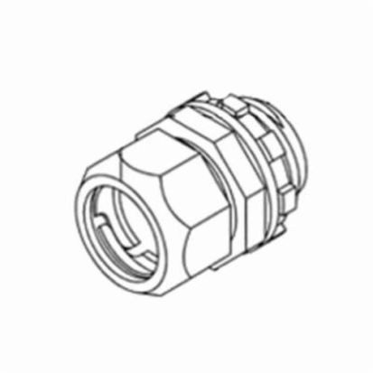 Bridgeport® 252-RT2 Non-Insulated Raintight Compression Connector With Internal Sealing Ring and Knockout Gasket, 1 in Trade, For Use With EMT Conduit, Die Cast Zinc, Ball Burnished/Mirror Smooth