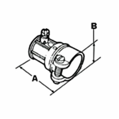 Bridgeport® 281-DC Conduit Combination Coupling With 2-Way Phillips/Slotted Head Screw, 1/2 in, For Use With Flexible/EMT Conduit, Die Cast Zinc, Ball Burnished/Mirror Smooth