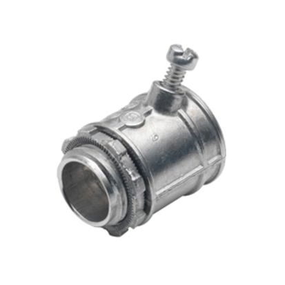 Bridgeport® 507-DC2 Connector With Straight Set Screw, 1/2 In Trade, Die Cast, Zinc Plated