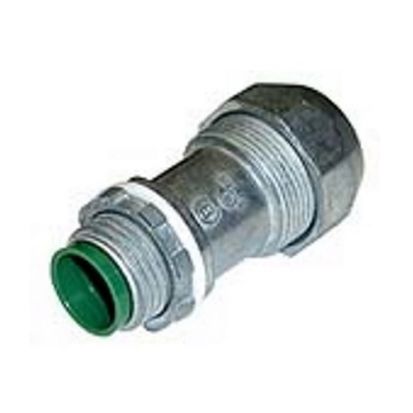 Bridgeport® Mighty-Seal® 595-DC2 Cable Connector, 3/8 in Trade, 1 Conductor, 0.5 to 0.61 in Cable Openings, Die Cast Zinc, Ball Burnished/Mirror Smooth