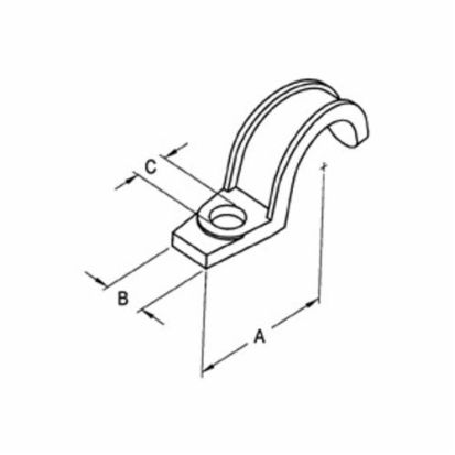 Bridgeport® 920-S 1-Hole Pipe Strap, 1/2 in, For Use With EMT Conduit, Steel, Electro-Plated Zinc