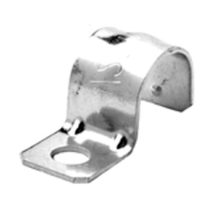 Bridgeport® 921-S 1-Hole Pipe Strap, 3/4 in, For Use With EMT Conduit, Steel, Electro-Plated Zinc
