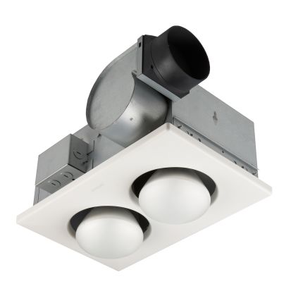 Broan® 164 Bulb Heater, 70 cfm, 4 in Dia Duct, 500 W, 120 VAC, 500 W