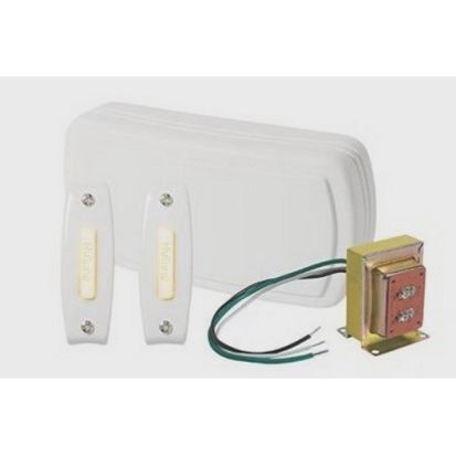 Broan NuTone® BK125LWH Rectangular Wired Door Chime Kit, Plastic, White