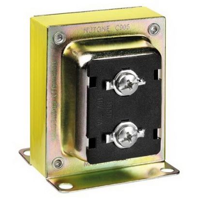 Broan NuTone® C905 Low Voltage Chime Transformer, 120 VAC Primary, 16 VAC Secondary, 10 VA, 1-Phase, Single-Tap, Steel