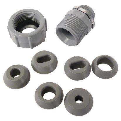 CANTEX 5133430 Strain Relief Connector, 1/2 in Trade, For Use With SCH40 and SCH80 Conduit, PVC
