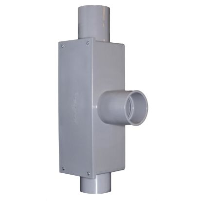 CANTEX 5133569 Type T 1-Gang Conduit Body, 2-1/2 in Hub, 198 cu-in, PVC