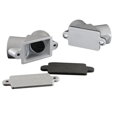 CANTEX 5240100 Flat Conduit Pull Elbow, 1/2 in Trade, 90 deg, PVC