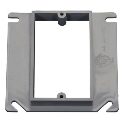 CANTEX EZ BOX EZ03SXA Non-Metallic Electrical Riser Cover, 4 in L x 4 in W x 1/2 in D, PVC
