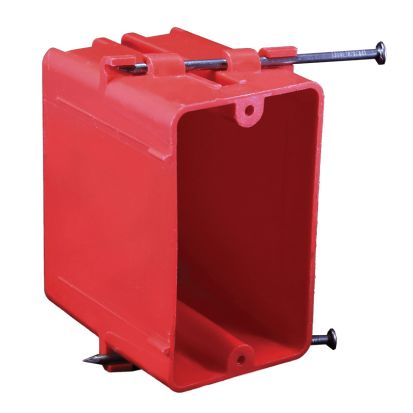 CANTEX EZ18SNA EZ-Box Alarm Box With Knockout, Nail, PVC, 18 cu-in Capacity, 1 Gang, 4 Knockouts, 2.25 in W x 2.875 in D x 3.7 in H