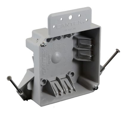 CANTEX EZ18XN Non-Metallic Outlet Box, Polycarbonate, 18 cu-in Capacity, 4 in H x 4 in W x 1-5/8 in D