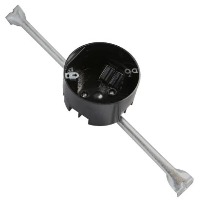 CANTEX EZ BOX EZ20CHG Non-Metallic Ceiling Box With Adjustable Bar Hanger, Wire Clamp, Ground Lug, Polycarbonate, 20 cu-in, 3.5 in Dia x 2.3 in H