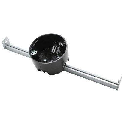 CANTEX EZ20CHGL EZ-Box Ceiling Box With Long Hanger Bar, Ground Lug, Wire Clamp, Polycarbonate, 20 cu-in Capacity, 4 in W x 2.3 in D x 4 in H